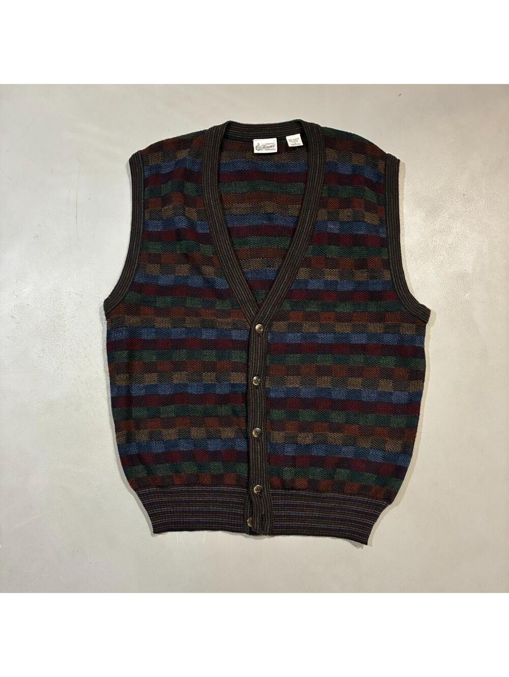 vintage 80s palazzo florence abstract mosaic knit